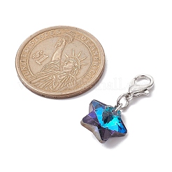 Украшение из гальванического стекла в форме звезды&nbsp;HJEW-JM01583-02