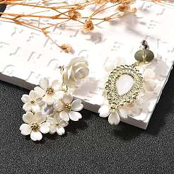 Серьги-гвоздики из сплава и 925 стерлингового серебра и акрила&nbsp;EJEW-Q013-08A