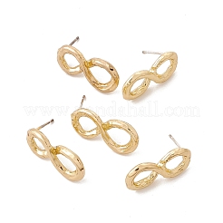Orecchini a bottone con numero in ottone con 925 spilla in argento sterling da donna&nbsp;EJEW-A077-01H