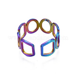 Кольцо из нержавеющей стали 304 и прямоугольное манжетное кольцо&nbsp;RJEW-N038-087