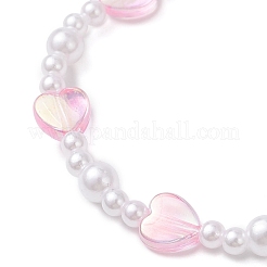 2 шт. эластичные браслеты из искусственного жемчуга и акриловых бусин из АБС-пластика для девочки&nbsp;BJEW-JB12947