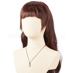 Collar con colgante de pepita india natural con cordón de cuero de vaca&nbsp;NJEW-JN03882-03