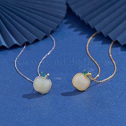 Collier pendentif pomme en jade blanc naturel anti-ternissement hetian&nbsp;JN1079A