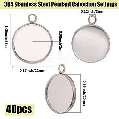 40 шт. подвеска-кабошон из нержавеющей стали 304&nbsp;STAS-BBC0008-44P