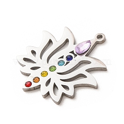 Chakra-Anhänger aus Edelstahl 304 mit Strassen&nbsp;RB-CBA27F2-01P
