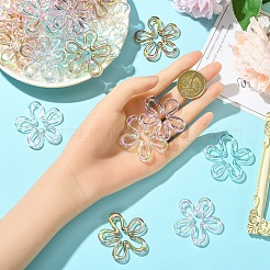 30 шт. 5-х цветные покрытые УФ-лаком акриловые бусины&nbsp;TACR-YW0003-24