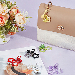 10шт 5-х цветные акриловые подвесные украшения в виде звезд&nbsp;HJEW-BBC0001-25