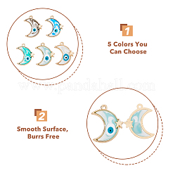30шт 5 цвета сплава эмалевые подвески&nbsp;ENAM-HY0001-05