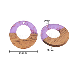 Подвески из прозрачной смолы и ореха&nbsp;RESI-CJ0001-73