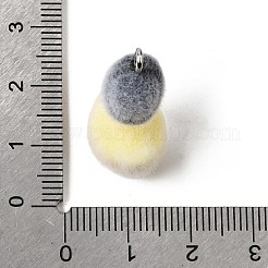 Pendentifs en résine opaque floqués&nbsp;RESI-G123-01T