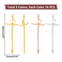 48 шт. 3-х цветные подвески-мечи из сплава&nbsp;FIND-UN0003-12