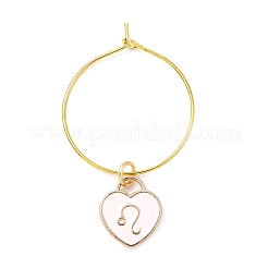 Set di ciondoli per bicchiere di vino smaltato in lega da 12 cuore con costellazione&nbsp;AJEW-JO00230-02