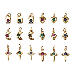 Латунные микро проложить кубического циркония подвески&nbsp;ZIRC-TA0001-15G