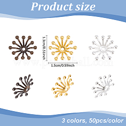 150 capuchon de perle en laiton de 3 couleurs&nbsp;OHAR-ME0001-01
