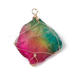 Гальванические большие подвески из необработанного натурального кварца с кристаллами&nbsp;PALLOY-JF02622-03