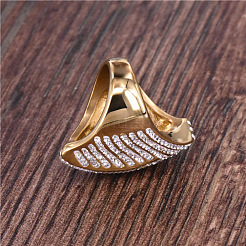 Женские кольца из нержавеющей стали 316L с микропаве из прозрачных кубических цирконий&nbsp;FS-WG06BF3-01