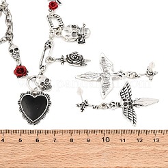 Комплекты из ожерелий и серег-гвоздиков из сплава в тибетском стиле на Хэллоуин&nbsp;LS-SJEW-P006-01AS