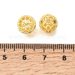Perle di zirconi cubici trasparenti in micro pavè di ottone&nbsp;KK-C258-07G