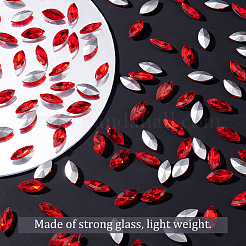 100 Stück spitz zulaufende Glas-Strass-Cabochons&nbsp;RGLA-FG0001-13