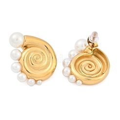 Серьги-гвоздики в форме ракушки из нержавеющей стали 304 для женщин&nbsp;EJEW-A116-02G