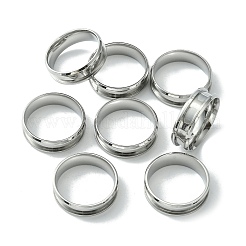 201 geriffelte Fingerringfassungen aus Edelstahl&nbsp;STAS-TAC0001-10F-P