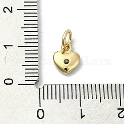 Подвески из латуни с микропаве на тему сердца и циркония&nbsp;KK-H475-56G-08