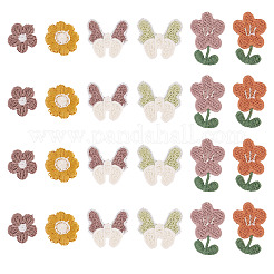 30 шт. 6 стиля цветочная компьютерная вышивка ткань нашивки на термоклей&nbsp;PATC-TA0001-36B