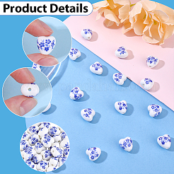 60шт фарфоровые бусины ручной работы&nbsp;PORC-SC0001-30B