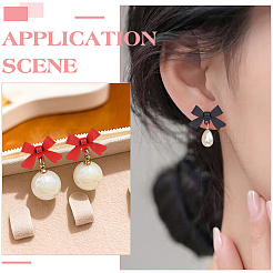 Kits de fabrication de boucles d'oreilles à tige en alliage avec nœud papillon&nbsp;DIY-ME0002-87