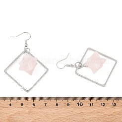 Pendientes colgantes de latón con rombos&nbsp;EJEW-D360-01P-02