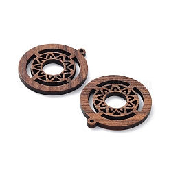 Pendentifs découpés au laser en bois de noyer&nbsp;WOOD-Q051-05F