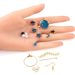 DIY kits de fabricación de pendientes colgantes con tema de cielo estrellado&nbsp;DIY-FS0001-49