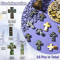 16 pièces 8 styles de perles focales croisées en silicone&nbsp;SIL-CJ0002-47