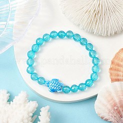 Эластичные браслеты из фарфора черепахи ручной работы&nbsp;BJEW-JB10247-04