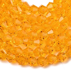 Оранжевого стекла Bicone бисер пряди&nbsp;X-GLAA-S026-6mm-12