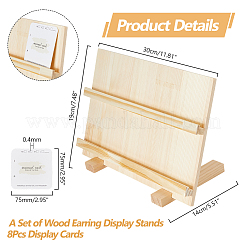 Présentoir d'art d'ongle en bois assemblé à 2 couche&nbsp;ODIS-WH0329-73