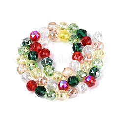 Chapelets de perles en verre transparent électrolytique&nbsp;EGLA-Q135-8MM-C08