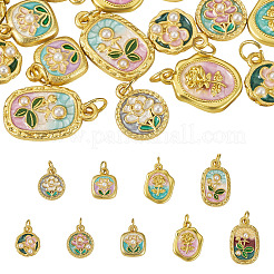 20pcs 10 styles de pendentifs en émail en alliage&nbsp;FIND-TA0009-35