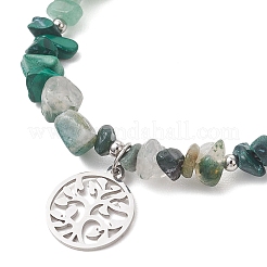 Браслет из натуральных смешанных драгоценных камней с бусинами&nbsp;BJEW-JB12976-04