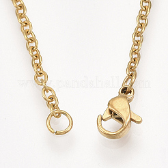 201 colliers pendentifs en acier inoxydable&nbsp;LS-NJEW-T009-JN104-2-40