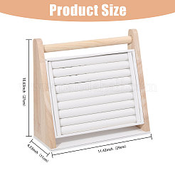 Подставки для органайзеров из дерева и искусственной кожи с наклонной задней частью и кольцом&nbsp;RDIS-WH0001-40