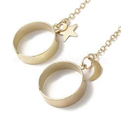 Anneaux de manchette ouverts doubles en fer reliés par des chaînes&nbsp;BJEW-C054-05G