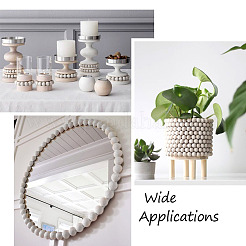 120шт 4 стиля окрашенные распылением белые деревянные кабошоны&nbsp;WOOD-TA0001-52