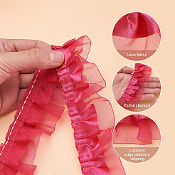 Rubans d'organza de satin plissé 2 couche&nbsp;PJ-TAC0004-02G