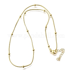 Ожерелья из цепочек-змей с круглыми шариками из латуни толщиной 3 мм&nbsp;NJEW-M108-03G