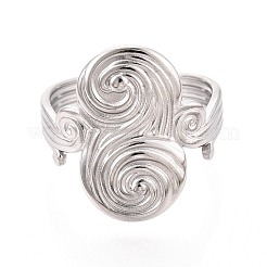 Регулируемые манжеты из нержавеющей стали 304 с открытыми кольцами для женщин&nbsp;RJEW-N052-24P