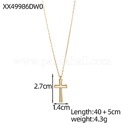 Кулон в виде полого креста из нержавеющей стали 304 с ионным покрытием (IP).&nbsp;STAS-OY010-08G