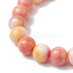 Braccialetti elasticizzati con perline di vetro craquelé rotonde opache da 10.5 mm&nbsp;BJEW-MZ00080-01