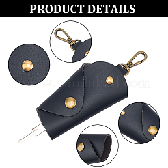 2 шт. 2-цветные винтажные сумки для ключей из искусственной кожи с застежками из сплава&nbsp;ABAG-GL0001-07