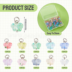 100шт 10 стиля прозрачные акриловые подвески&nbsp;PALLOY-TAC0229